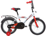 Велосипед детский большие колеса 16 с боковыми колесиками односкоростнойNOVATRACK ASTRA белый