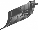 Отвал-лопата уборки снега мотоблоком, навесной 1000х367х482мм на штырь 30мм обрезиненный нож ЦЕЛИНА
