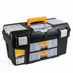 Ящик хранения инструментов 530х270х290мм пластиковый, с двумя ящиками-консолями, коробками ГЕФЕСТ 21