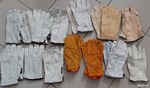 Перчатки-краги кожаные замшевые сварщика рабочие Е-86 желто-черные