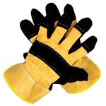 Перчатки кожаные, спилковые, комбинированные, Ангара р.10 желто-черные