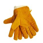 Перчатки зимние, утепленные цельноспилковые, искуственный мех Praktische Home G-131 желтые 165-175г