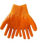 Перчатки зимние утепленные акриловые обливные ПВХ ладони пальцы оранжевые Praktische Home G-128